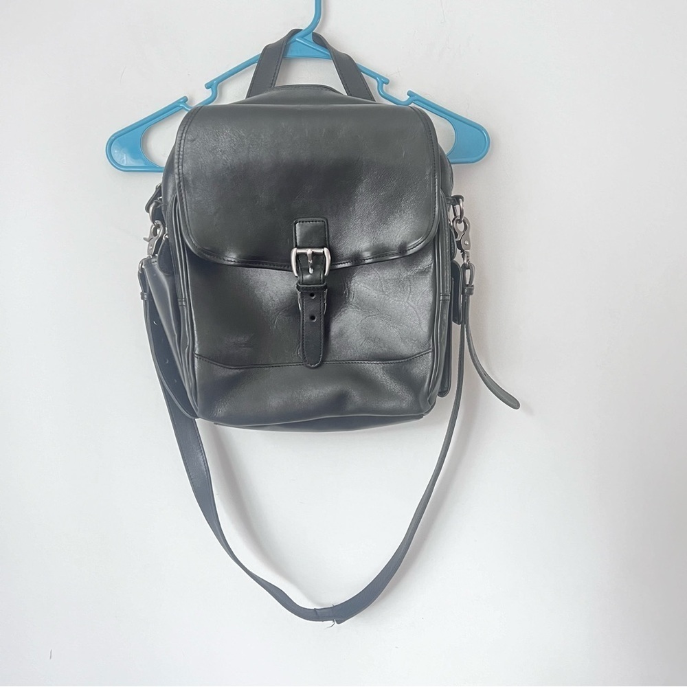 Vintage L.L. Bean All Black Leather Messenger Bag